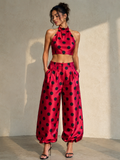 Rouge Polka Affair Balloon Pants Set