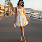 Soleil Dot Mini-Yellow Polka Dot Dress