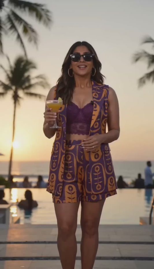 Twilight Bloom CoordSet with Shorts